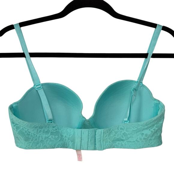 Victoria's Secret Multi-Way Bra 36C Lace Mint Green Non-Slip Flirty Sexy Push Up - Picture 4 of 14